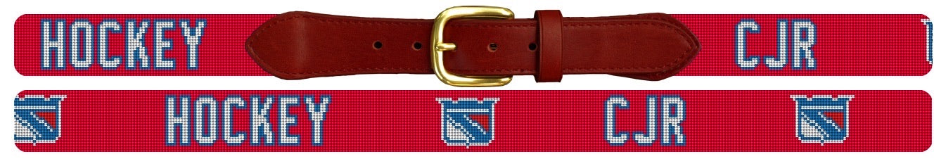 CJR Red Needlepoint Belt cjr-hockey-shop