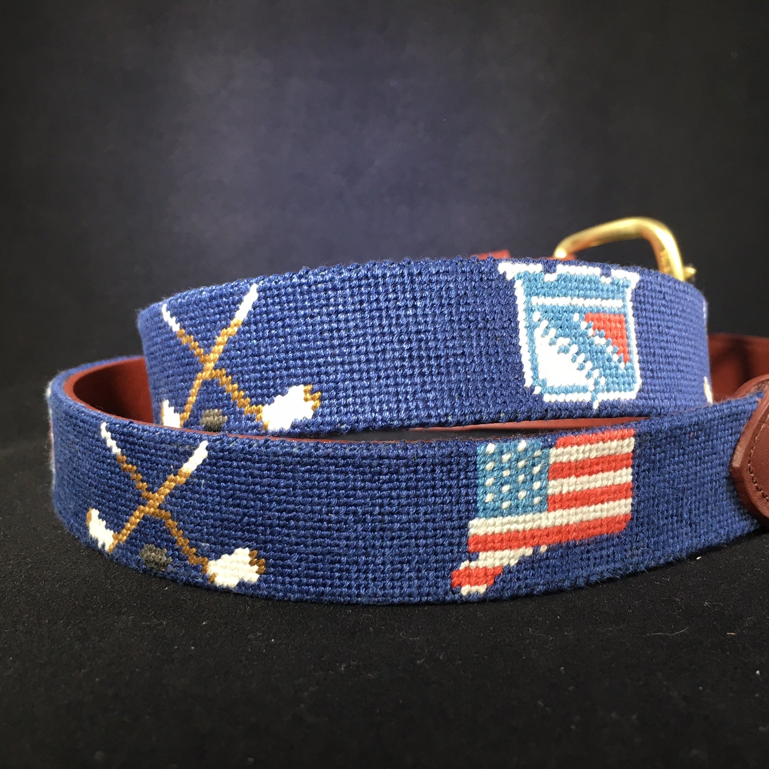 CJR Blue Needlepoint Belt cjr-hockey-shop