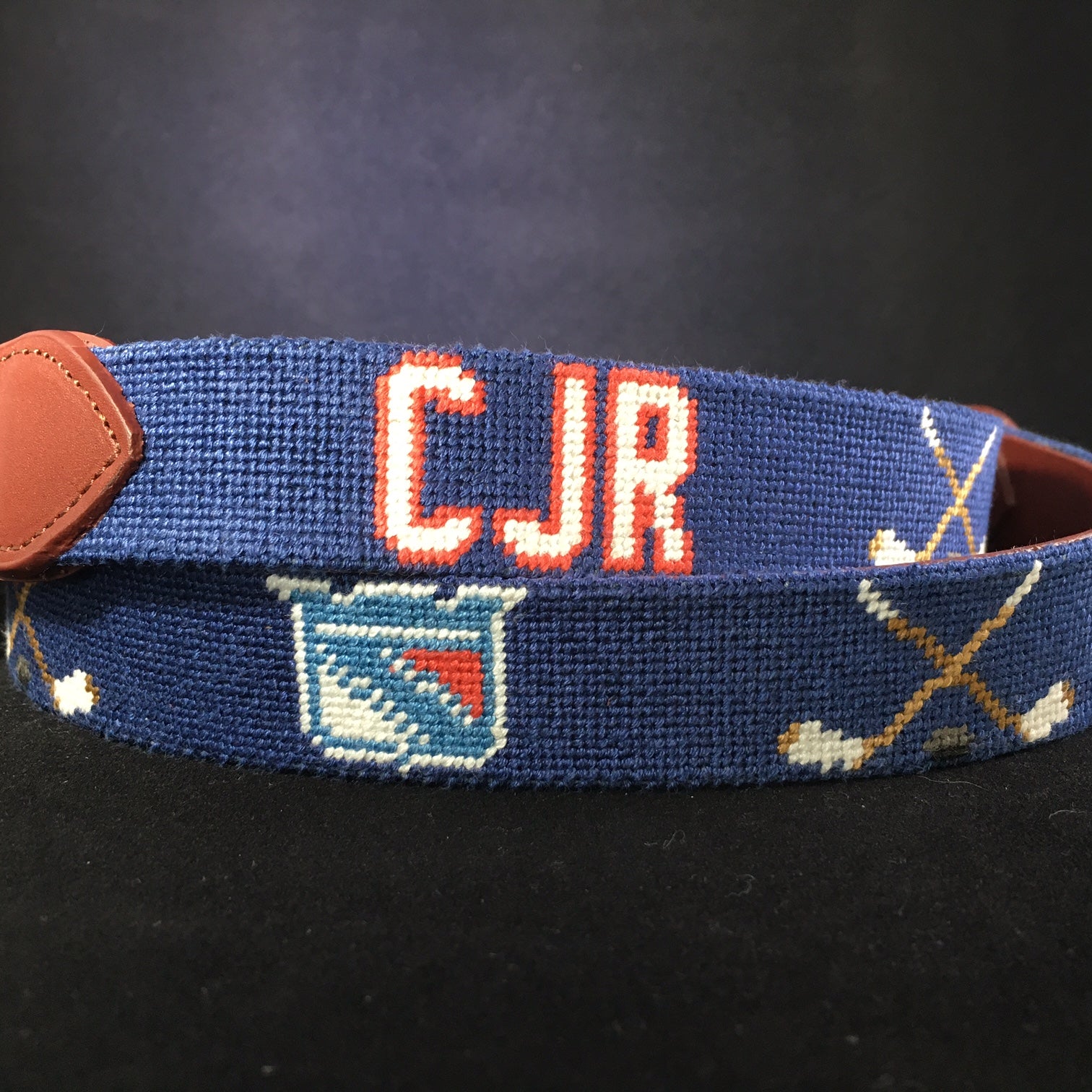 CJR Blue Needlepoint Belt cjr-hockey-shop