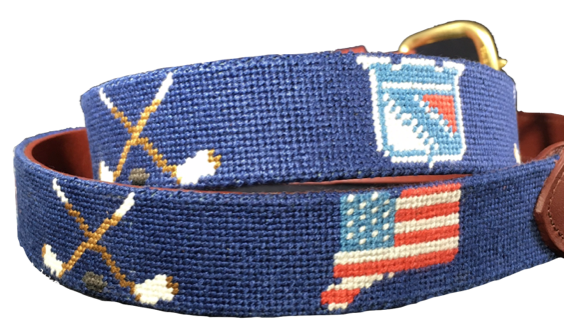 CJR Blue Needlepoint Belt cjr-hockey-shop